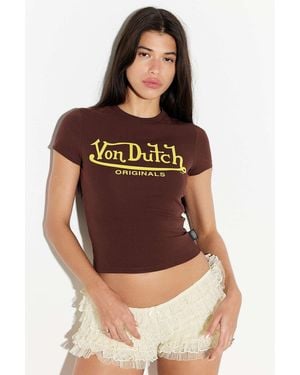 Von Dutch Logo Baby T-shirt - Brown