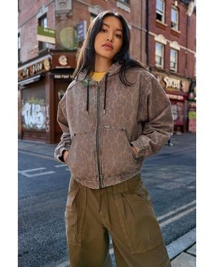 BDG Leopard Print Canvas Skate Jacket - Brown