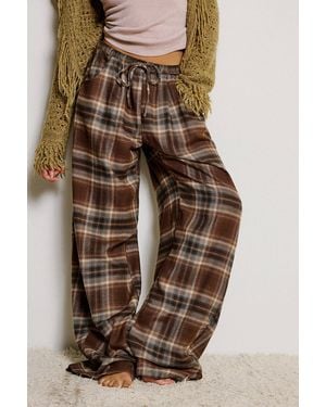 Out From Under Girls Night In Flannel Pyjama Trousers - Brown