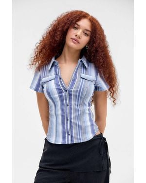 Silence + Noise Silence + Noise Polly Bengaline Shirt - White