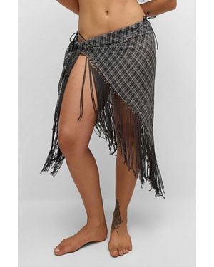 Out From Under Check Sarong - Blue