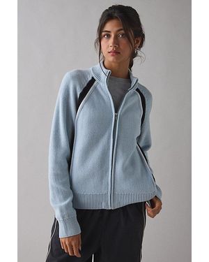 Obey Lizzie Zip-Front Mock Neck Sweater - Grey