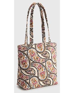 Vera Bradley Quilted Cotton Small Zip Tote Bag - White