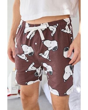Urban Outfitters Snoopy Pattern Lounge Short - Brown