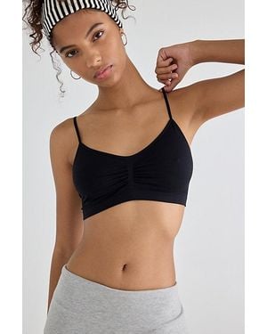 Out From Under Pinch-Front Seamless Knit Bralette - Black