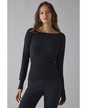 Urban Outfitters Uo Sandy Boatneck Dolman Sleeve Cropped Sweater - Black