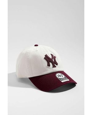 '47 Uo Exclusive Burgundy Contrast Ny Yankees Clean Up Cap - Multicolour