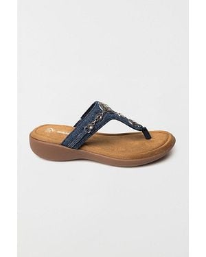 Minnetonka Brecca Embellished Thong Sandals - Blue