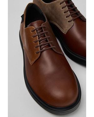 Camper Dean Twins Leather Oxford Shoe - Brown