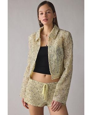 Lioness Slick Sequin Crop Jacket - Multicolor
