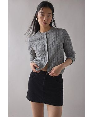 BDG Onna Corduroy Micro Mini Skirt - Gray