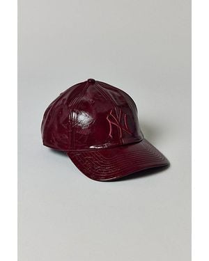 '47 Mlb New York Yankees Patent Leather Baseball Hat - Red