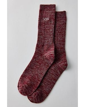 UGG Trey Ribbed Knit Crew Socks - Red