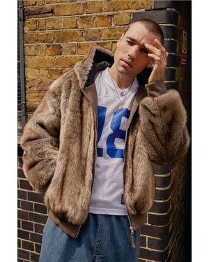 BDG Brown Silvio Faux Fur Coat Jacket