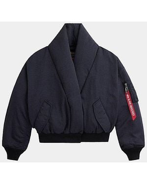Alpha Industries Shawl Collar Bomber Jacket - Blue