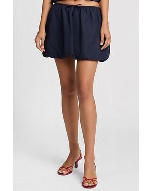 Onia Air Linen Bubble Mini Skirt - Blue