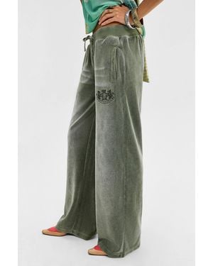 Juicy Couture Uo Exclusive Ida Washed Velour Track Trousers - Green