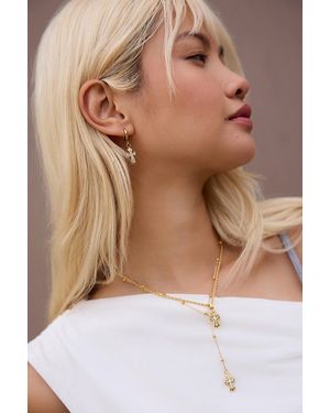 Bohomoon Lillie Cross Hoop Earrings - Brown