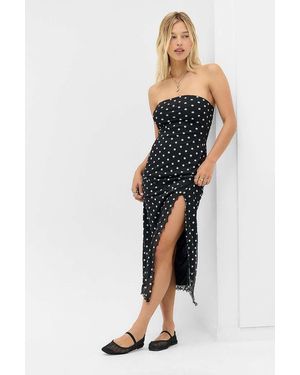 Urban Outfitters Uo Samara Mesh Bandeau Midi Dress - Black