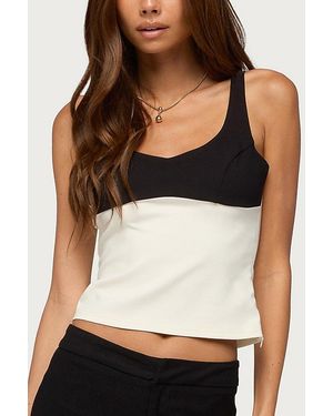 Edikted Clarinda Contrast Woven Tank Top - Black