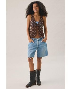 Kimchi Blue Kiki Sequin Embellished Mesh Vest Top Jacket - Blue