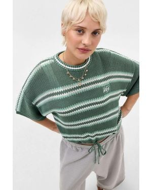 iets frans... Knit Football Top - Green