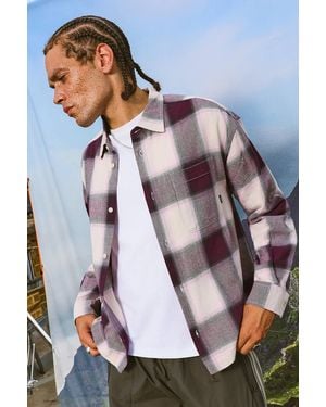 iets frans... Shadow Long Sleeve Check Shirt - Purple