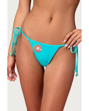 Edikted Barbie Flower Bikini Bottom - Blue