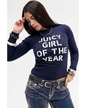 Juicy Couture Navy Juicy Girls Long Sleeve T-shirt - Blue