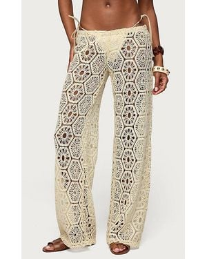 Edikted Amrita Baggy Crochet Pants - Natural