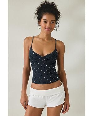 Out From Under Bec Plunging Surplice Cropped Cami - Black