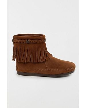 Minnetonka Suede Fringe High Top Boot - Brown