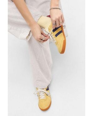 Gola Yellow & Blue Elan Suede Trainers - White