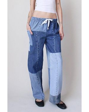 Arc Vintage Reworked Eco Denim Pieced Pants - Blue