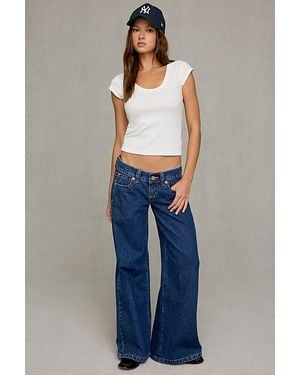 Abrand Jeans 00 Janet Low-Rise Wide Leg Jeans - Blue