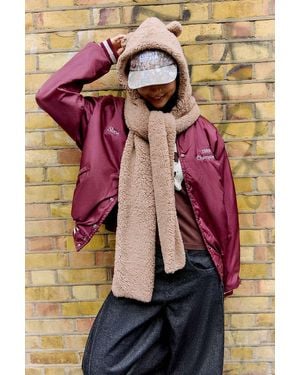 Urban Outfitters Uo Teddy Hooded Scarf - Pink