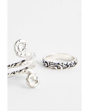 Silence + Noise Silence + Noise Molten Hammered Rings 2-pack - Metallic