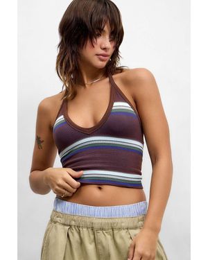 Out From Under Andi Halterneck Stripe Top - Blue