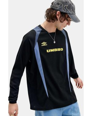 Umbro Black Panelled Long Sleeve T-shirt - Blue