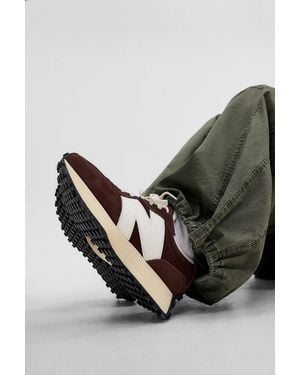 New Balance Brown & White 327 Trainers