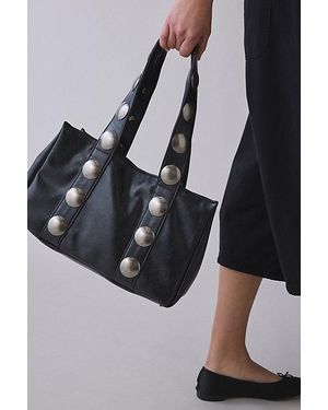 BDG Mara Studded Faux Leather Tote Bag - Black