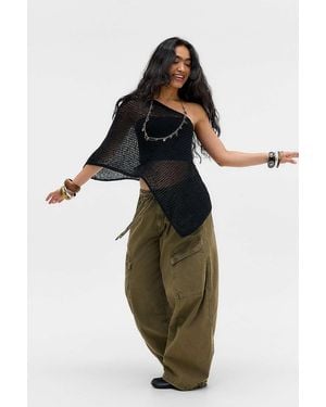 Urban Outfitters Uo Knit Cape - Black