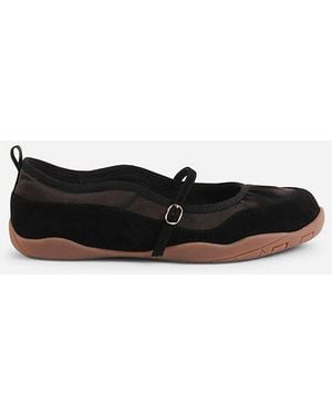 INTENTIONALLY ______ Pulse Suede Mary Jane Ballet Sneaker - Black