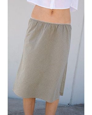 RAT BOI Woven Bias Midi Slip Skirt - Gray