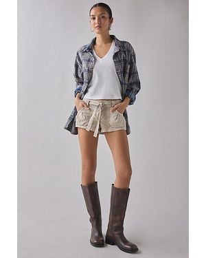 Urban Outfitters Bdg Redwood Utility Tie-Waist Micro Shorts - Gray