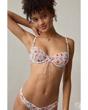 For Love & Lemons Lottie Sheer Mesh Underwire Bra - Brown