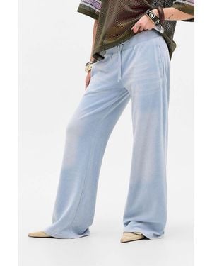 Juicy Couture Uo Exclusive Blue Velour Track Trousers