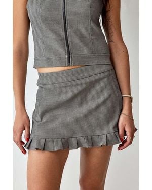 Archive At Uo Lindsey Dogtooth Skirt - Grey