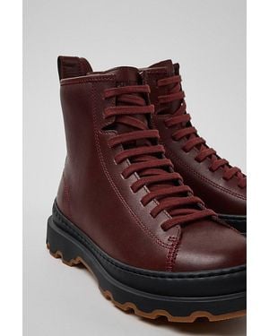 Camper Brutus+ Leather Ankle Boots - Red