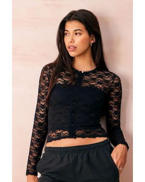 Out From Under Lace Cardigan - Black
